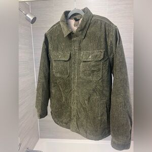 Saddle Cotton Green Corduroy Jacket